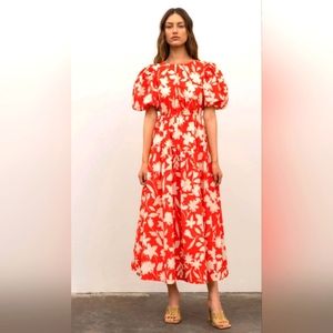 Moon River Women's Side tie,Cut-out Floral Print Tiered Shirred Dress. M…